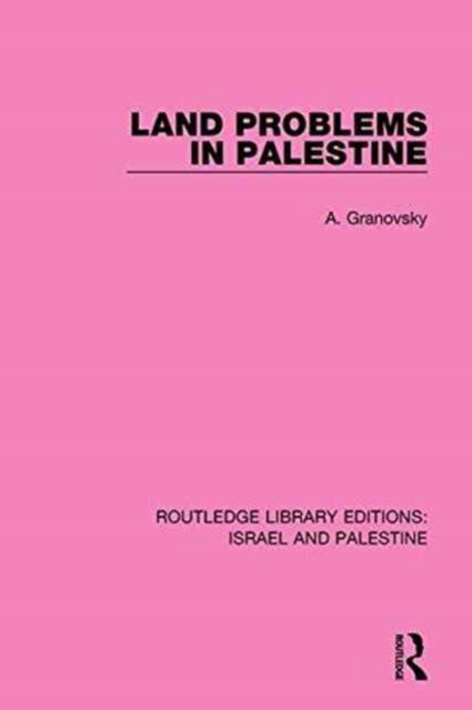 Land Problems in Palestine, Paperback / softback Book