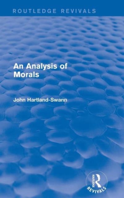 An Analysis of Morals, Hardback Book
