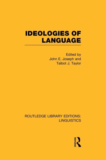 Ideologies of Language, Paperback / softback Book