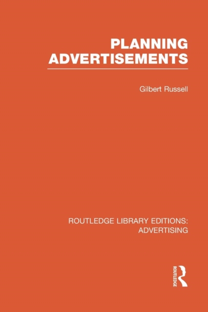 Planning Advertisements, Paperback / softback Book