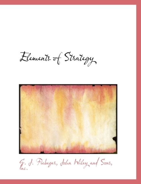 Elements of Strategy, Paperback / softback Book