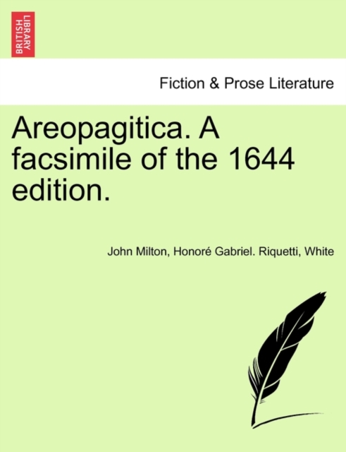 Areopagitica. a Facsimile of the 1644 Edition., Paperback / softback Book