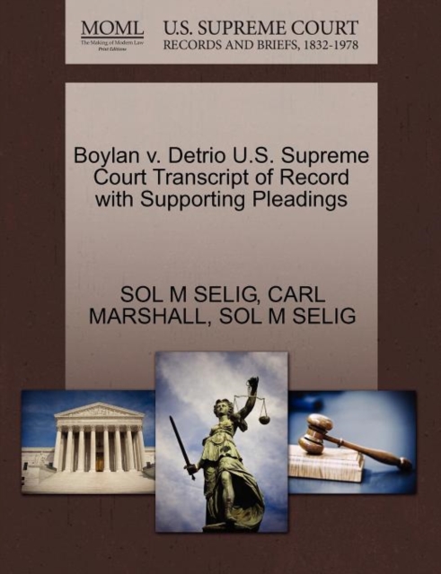 Boylan V. Detrio U.S. Supreme Court Transcript of Record with Supporting Pleadings, Paperback / softback Book