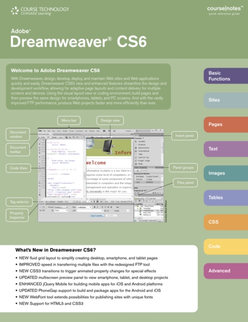 Adobe Dreamweaver CS6 Coursenotes, Cards Book