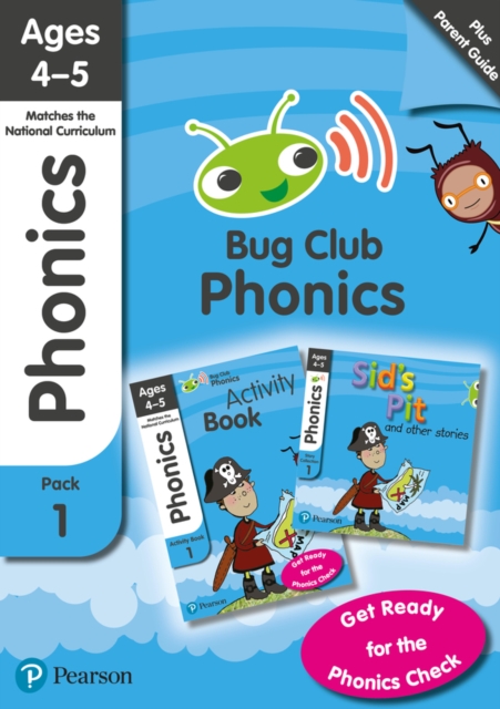 Phonics - Learn at Home Pack 1 (Bug Club), Phonics Sets 1-3 for ages 4-5 (Six stories + Parent Guide + Activity Book), Multiple-component retail product Book