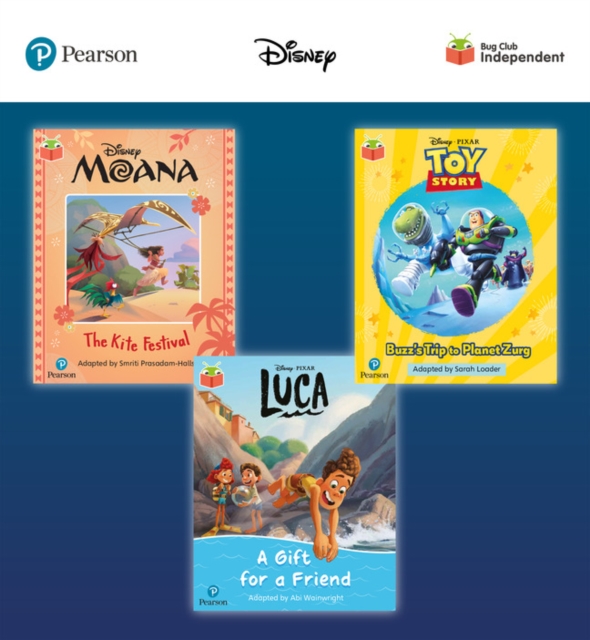 Pearson Bug Club Disney Year 1 Pack B, including decodable phonics readers for phase 5: Moana: The Kite Festival, Toy Story: Buzz's Trip to Planet Zurg, Luca: A Gift for a Friend, Multiple-component retail product Book