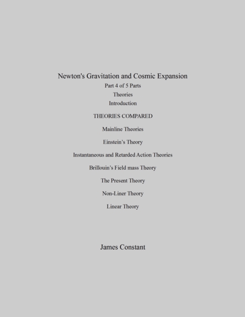 Newton's Gravitation and Cosmic Expansion (IV Theories), EPUB eBook