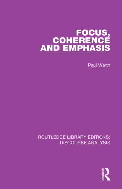 Focus, Coherence and Emphasis, PDF eBook