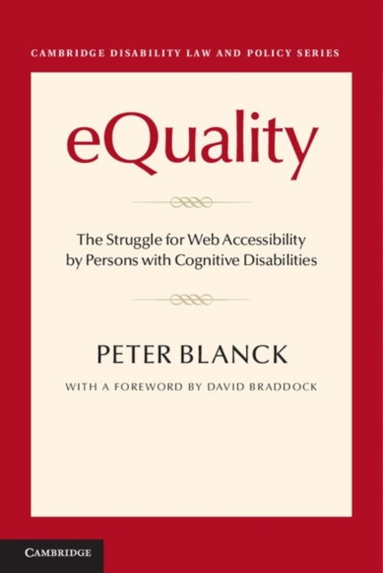 eQuality : The Struggle for Web Accessibility by Persons with Cognitive Disabilities, PDF eBook