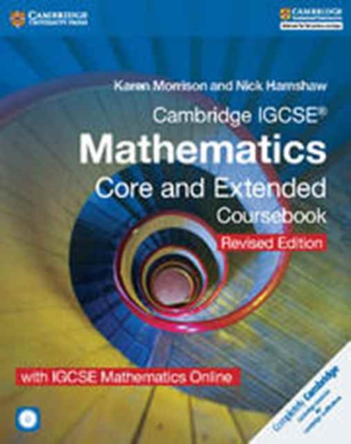 Cambridge IGCSE (R) Mathematics Core and Extended Coursebook with CD-ROM and IGCSE Mathematics Online Revised Edition, Mixed media product Book