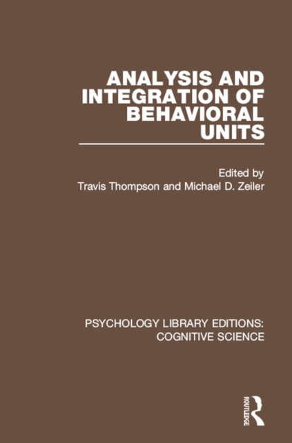 Analysis and Integration of Behavioral Units, EPUB eBook
