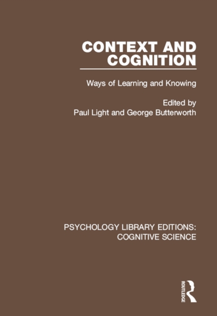 Context and Cognition : Ways of Learning and Knowing, EPUB eBook