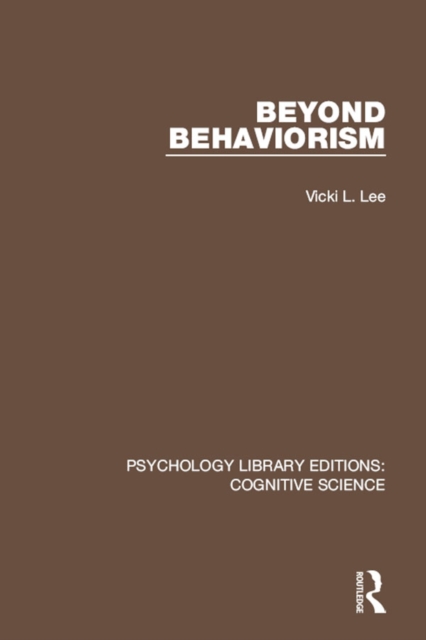 Beyond Behaviorism, PDF eBook