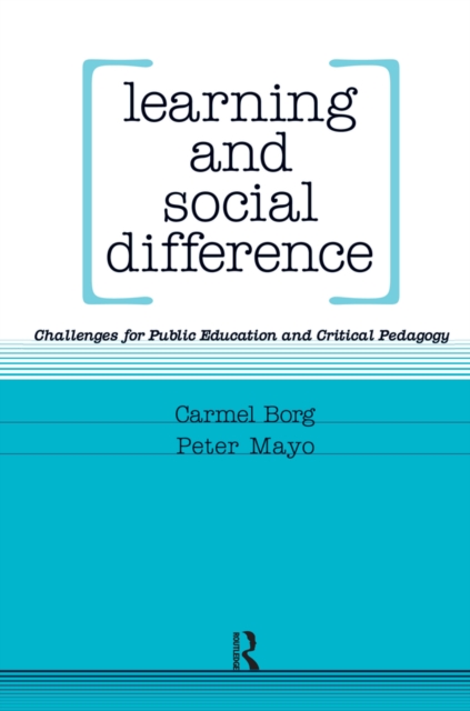 Learning and Social Difference, PDF eBook