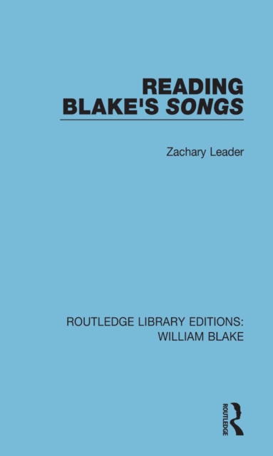 Reading Blake's Songs, EPUB eBook