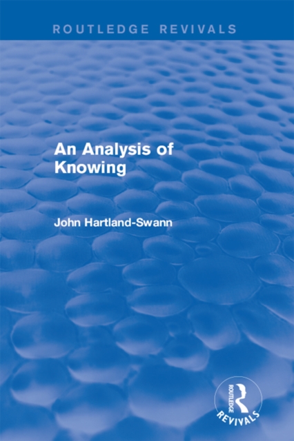 An Analysis of Knowing, EPUB eBook