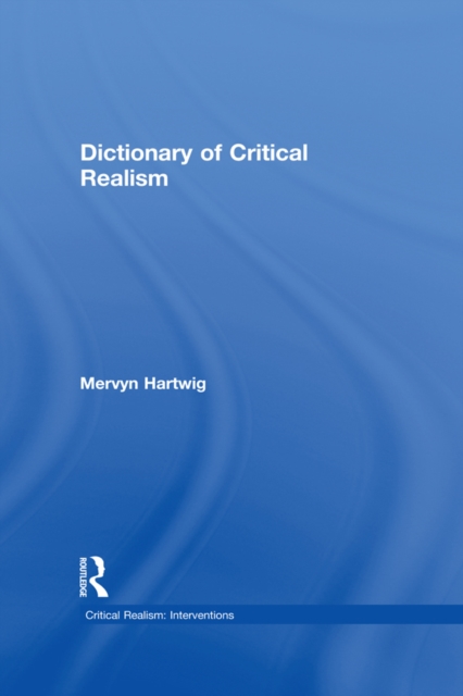 Dictionary of Critical Realism, EPUB eBook