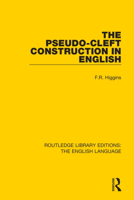 The Pseudo-Cleft Construction in English, PDF eBook