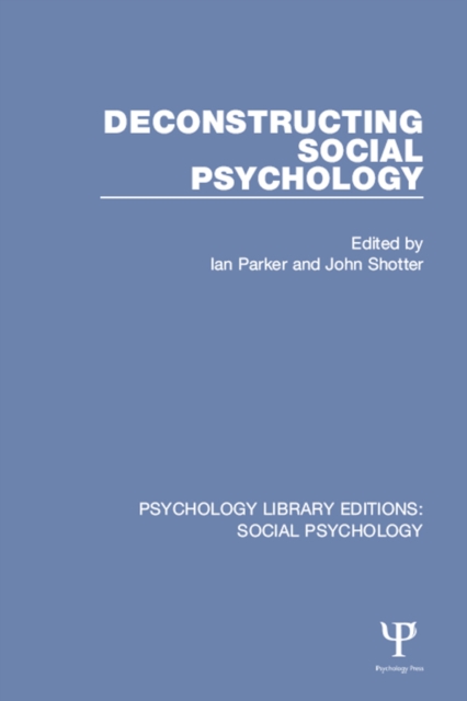 Deconstructing Social Psychology, EPUB eBook