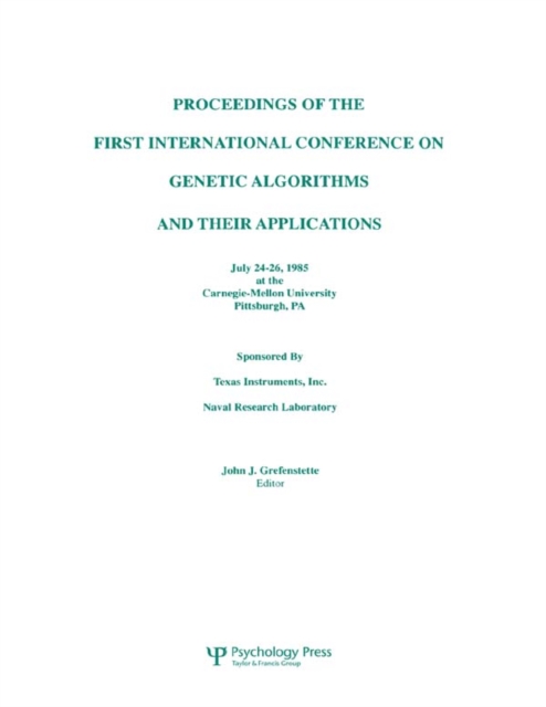 Proceedings of the First International Conference on Genetic Algorithms and their Applications, EPUB eBook