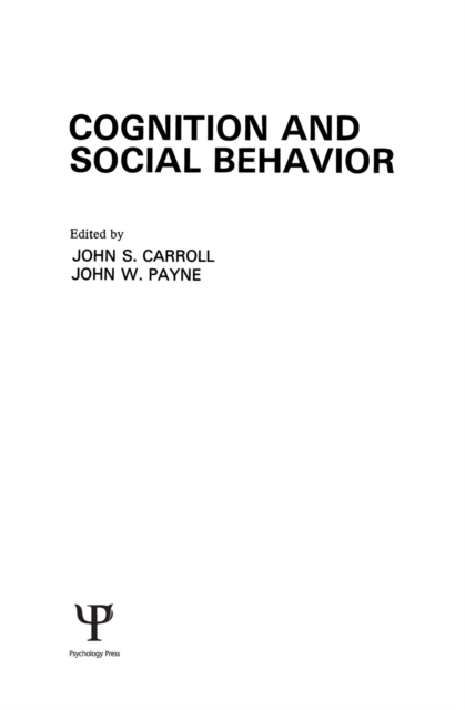 Cognition and Social Behavior, EPUB eBook