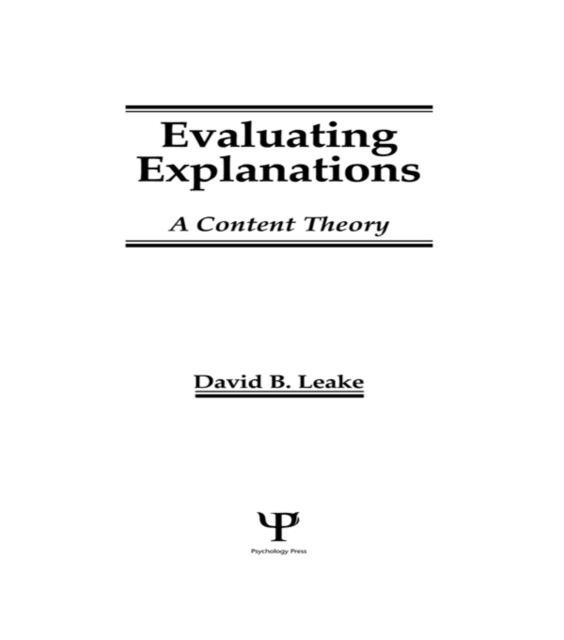 Evaluating Explanations : A Content Theory, PDF eBook