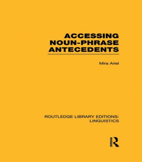 Accessing Noun-Phrase Antecedents, EPUB eBook