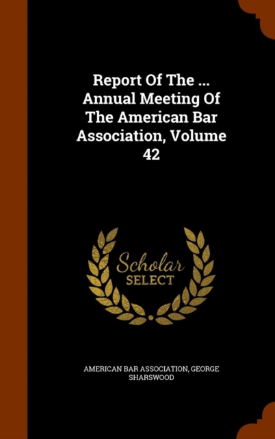 Report of the ... Annual Meeting of the American Bar Association, Volume 42, Hardback Book