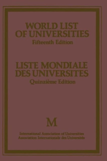 World List of Universities / Liste Mondiale des Universites, Paperback / softback Book