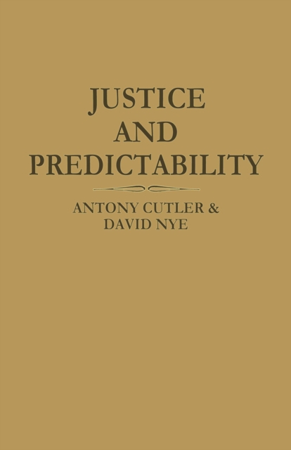 Justice and Predictability, PDF eBook