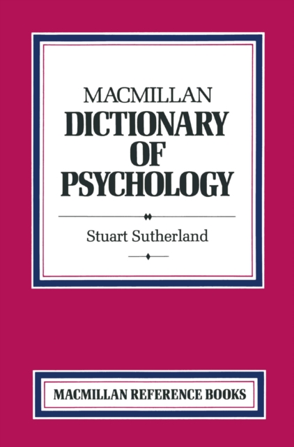 Macmillan Dictionary of Psychology, PDF eBook