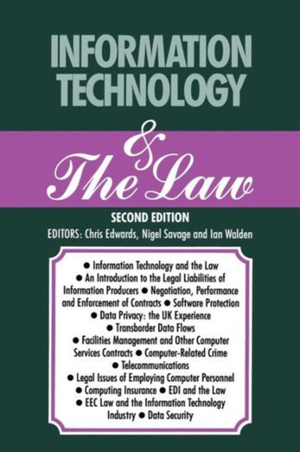 Information Technology & The Law, Paperback / softback Book