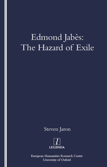 Edmond Jabes and the Hazard of Exile, EPUB eBook