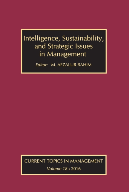 Intelligence, Sustainability, and Strategic Issues in Management : Current Topics in Management, EPUB eBook