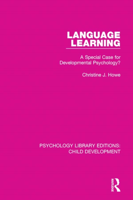 Language Learning : A Special Case for Developmental Psychology?, EPUB eBook