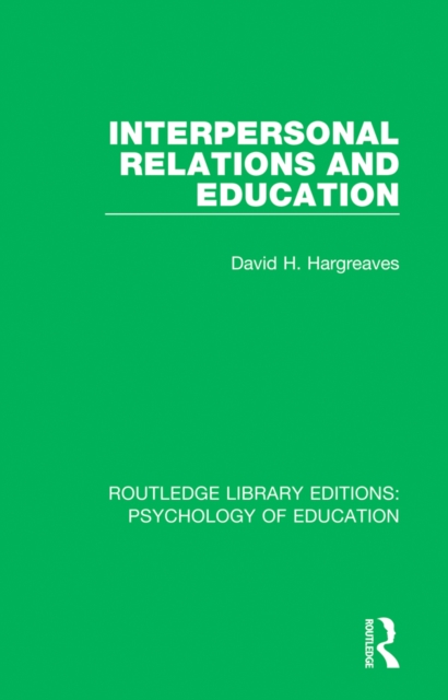 Interpersonal Relations and Education, EPUB eBook