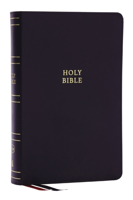 NKJV, Single-Column Reference Bible, Verse-by-verse, Black Bonded Leather, Red Letter, Comfort Print (Thumb Indexed), Leather / fine binding Book