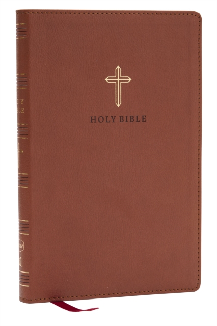 NKJV Holy Bible, Ultra Thinline, Brown Leathersoft, Red Letter, Comfort Print, Leather / fine binding Book