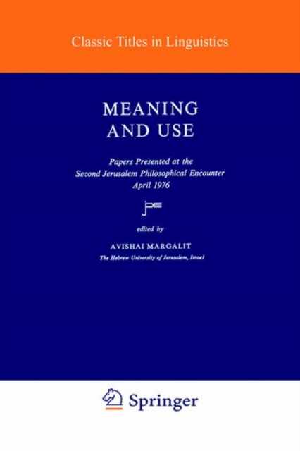 Meaning and Use, Paperback / softback Book