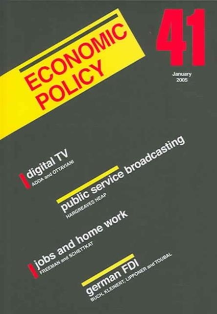 Economic Policy : No. 41, Paperback Book