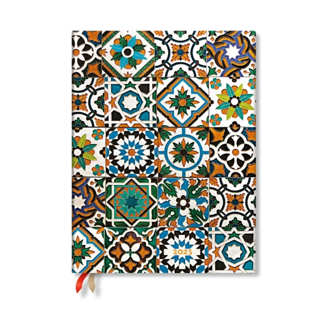 Porto (Portuguese Tiles) Ultra 18-month Vertical Hardback Dayplanner 2025 (Elastic Band Closure), Hardback Book