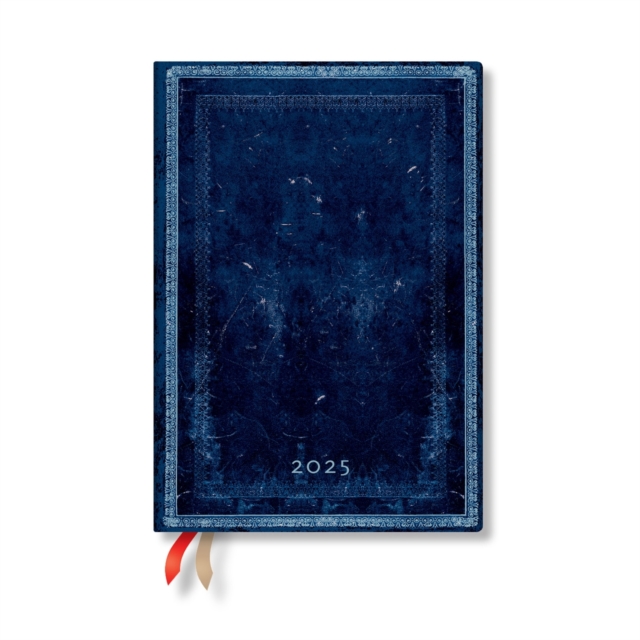 Inkblot (Old Leather Collection) Midi 12-month Horizontal Hardback Dayplanner 2025 (Elastic Band Closure), Hardback Book