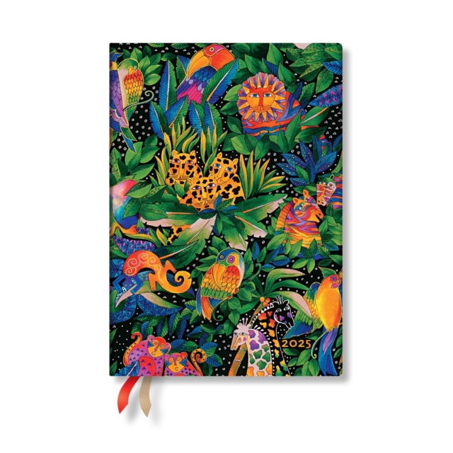 Jungle Song (Whimsical Creations) Midi 12-month Horizontal Hardback Dayplanner 2025 (Elastic Band Closure), Hardback Book