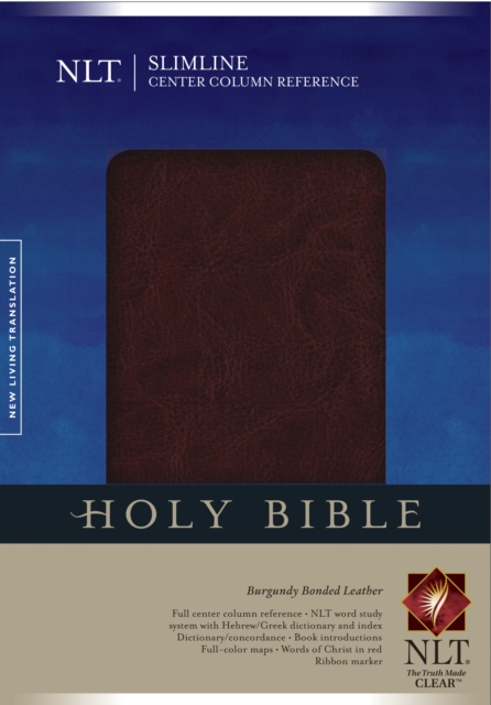 NLT Slimline Center Column Reference Bible, Black, Indexed, Hardback Book