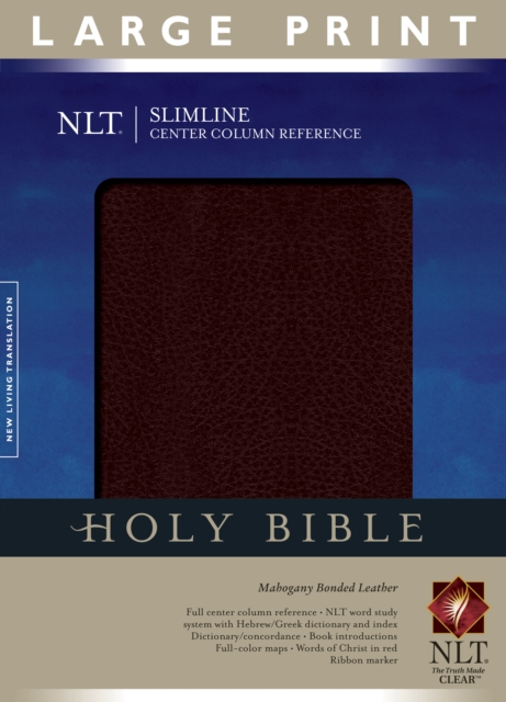 NLT Slimline Center Column Reference Bible, Large Print, Leather / fine binding Book