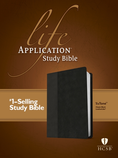 HCSB Life Application Study Bible, Second Edition, TuTone (Red Letter, LeatherLike, Classic Black), Leather / fine binding Book