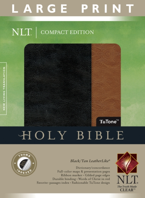 Large Print Compact Bible-NLT, Leather / fine binding Book