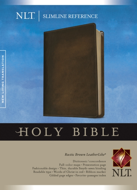 NLT Slimline Reference Bible, Rustic Brown, Leather / fine binding Book