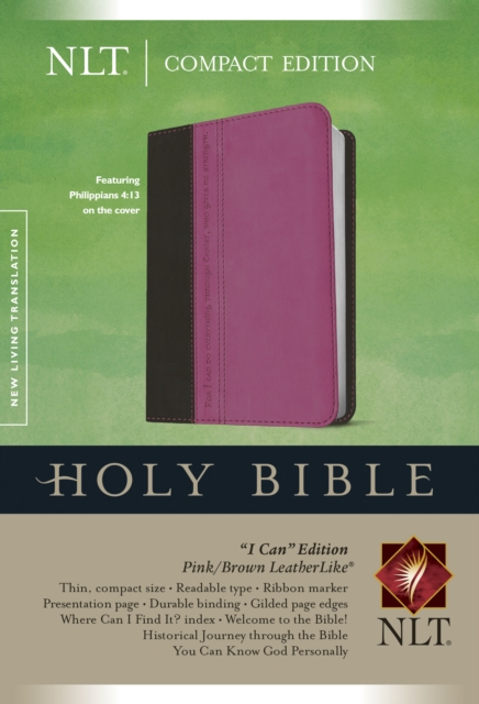 NLT Compact Edition Bible Tutone Pink/Brown, Leather / fine binding Book