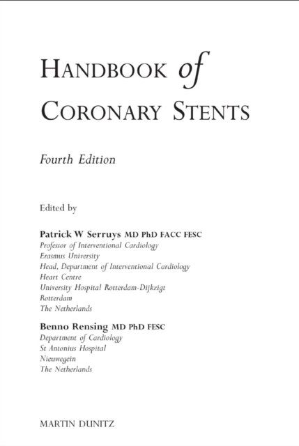 Handbook of Coronary Stents, PDF eBook